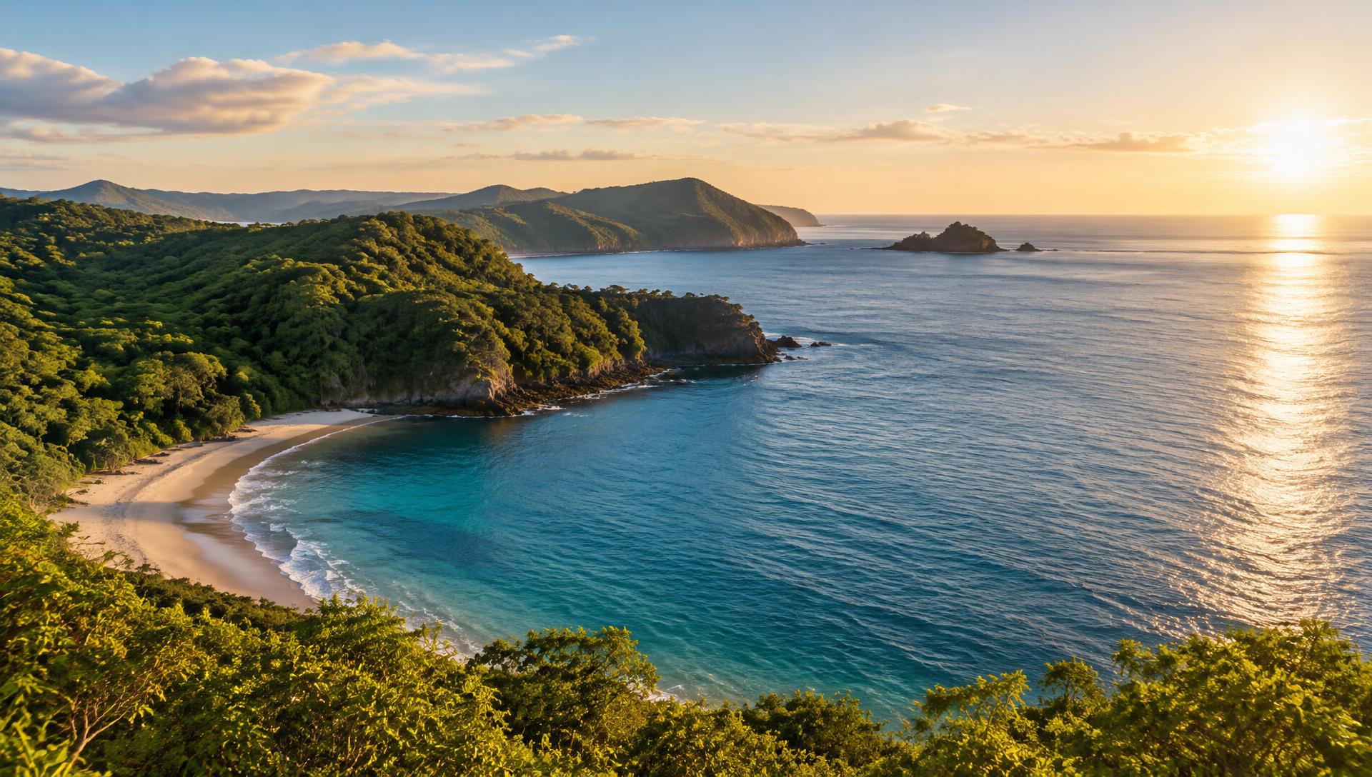 Guanacaste coastline at sunset